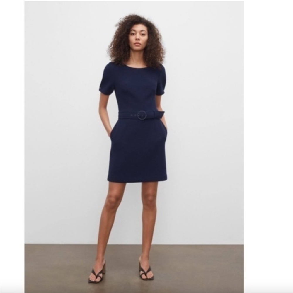 Club Monaco Navy Textured Belted Minidress *NYC*
